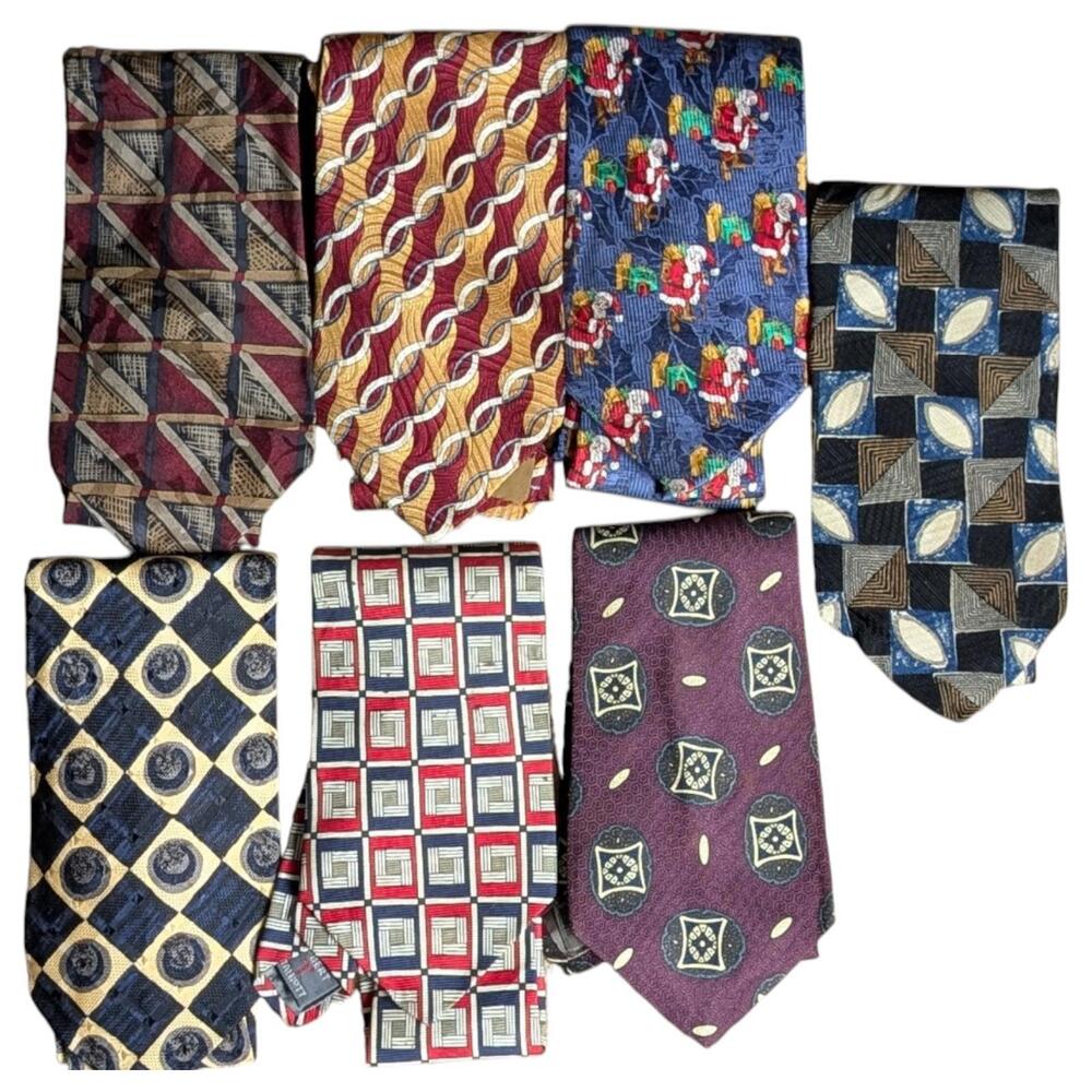 Robert Talbott Tie Lot of 7 100% Silk Abstract Geometric Christmas Paisley 90s